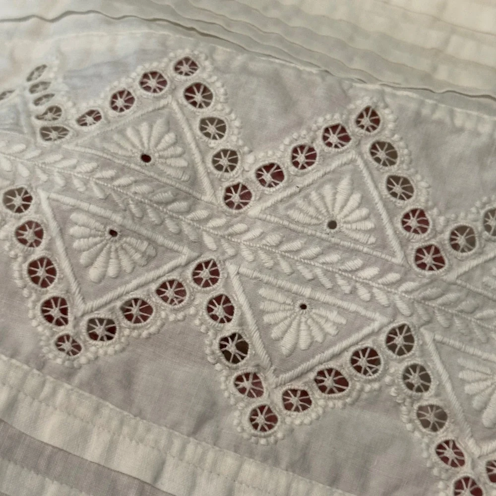 Small Pillow Shams Unfinished White Fair Eyelet Pintuck DIY Project Cottagecore